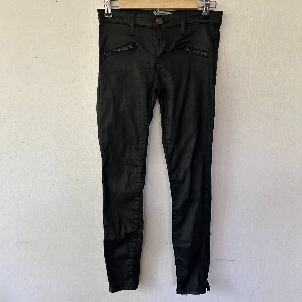 Current‎ Elliott Black Skinny Jeans Womens 25 Zippers Indie Sleaze Emo Grunge